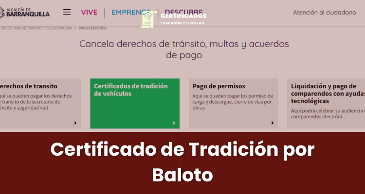 Certificado de Tradición y Libertad por Baloto